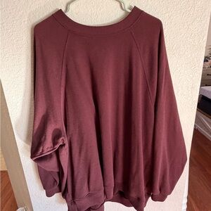 American Eagle Outfitters Maroon Crew Neck Sweater